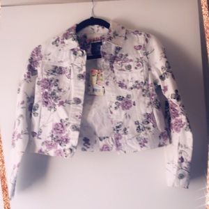 NWT Girl Flower Jean Jacket